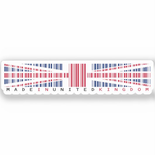 Made in United Kingdom Barcode Flag シール (正面)