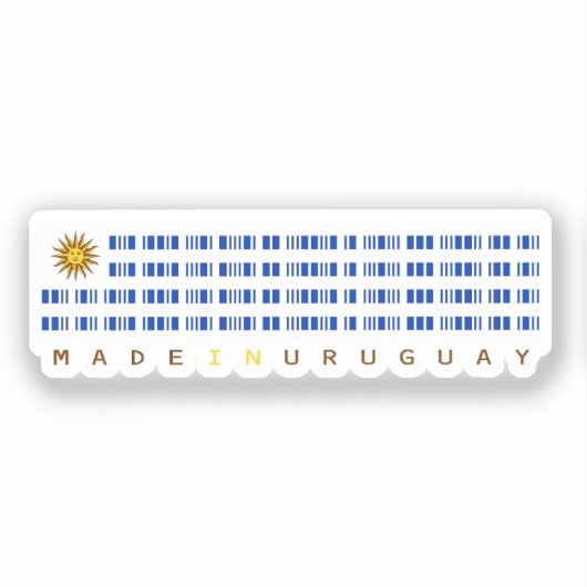 Made in Uruguay Barcode Flag Sticker シール (正面)