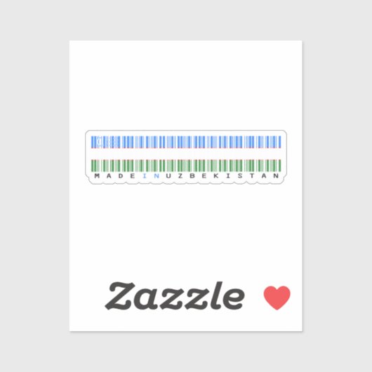 Made in Uzbekistan Barcode Flag Design シール (シート)