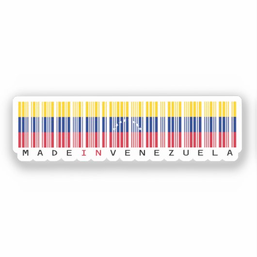 Made in Venezuela Barcode Flag Sticker シール (正面)