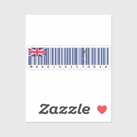 Made in Victoria Barcode Flag Sticker シール (シート)
