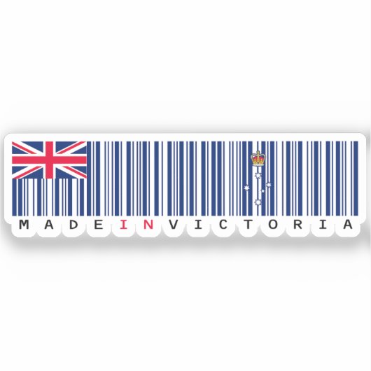 Made in Victoria Barcode Flag Sticker シール (正面)