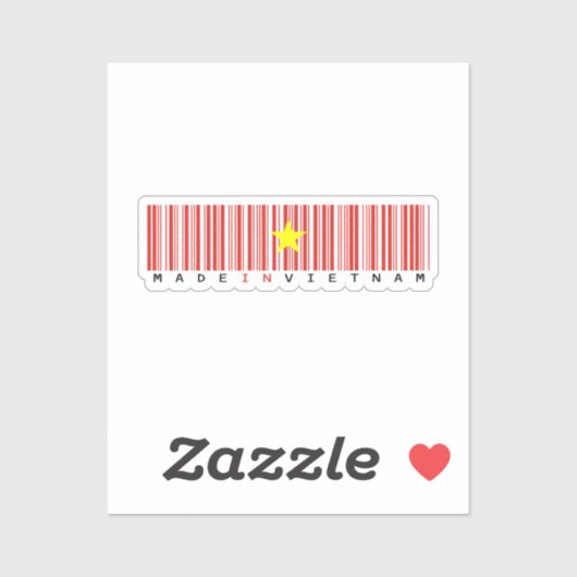 Made in Vietnam Barcode Flag Design シール (シート)