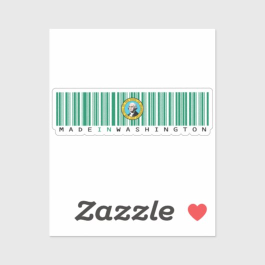 Made in Washington Barcode Flag州のプライド シール (シート)