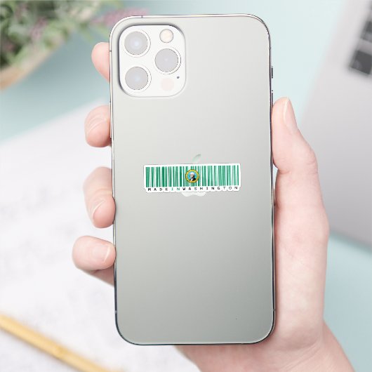 Made in Washington Barcode Flag州のプライド シール (スマートフォン)
