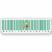 Made in Washington Barcode Flag州のプライド シール (正面)