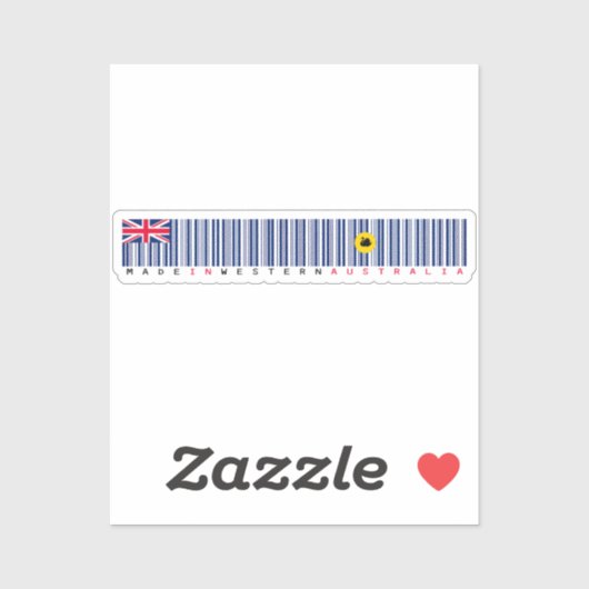 Made in Western Australia Barcode Flag Sticker シール (シート)