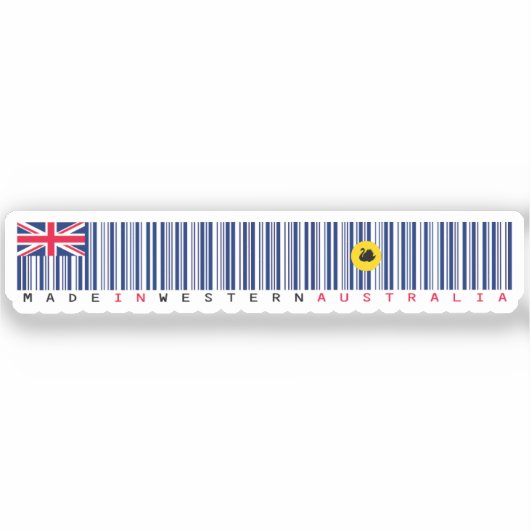 Made in Western Australia Barcode Flag Sticker シール (正面)