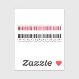 Made in Yemen Barcode Flag Design シール