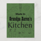 Made In [Your Name]キッチンレシピカードAny Color (正面)