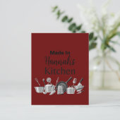 Made In [Your Name]キッチンレシピカードAny Color (スタンド正面)