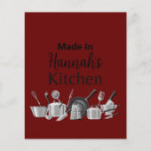 Made In [Your Name]キッチンレシピカードAny Color (正面)