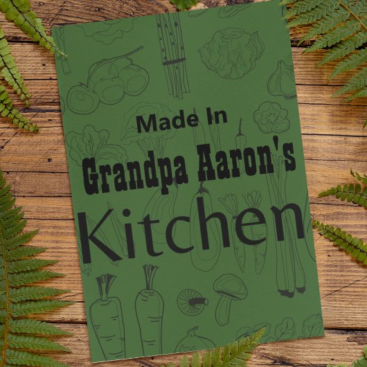 Made In [Your Name]キッチンレシピカードAny Color