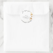 Made Love For You Name Butterfly White金ゴールド ラウンドシール (バッグ)