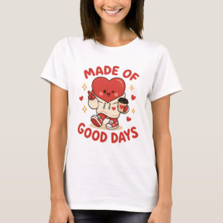 Made of Good Days ~キュートでかわいいハートのコーヒーデザイン Tシャツ