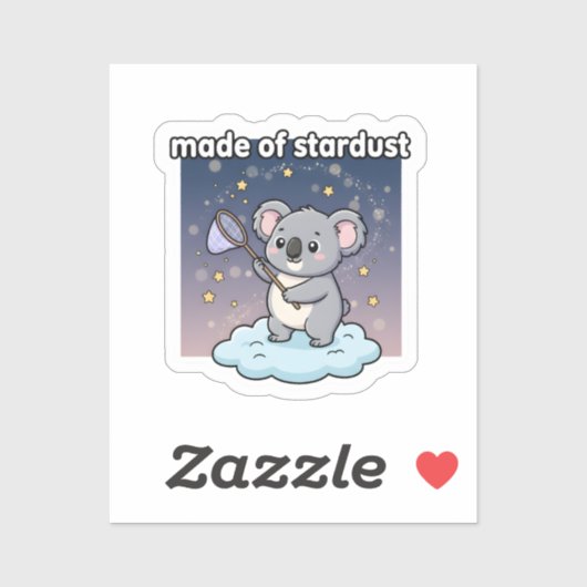 Made Of Stardust Cute Koala Sticker Cosmic Galaxy シール (シート)