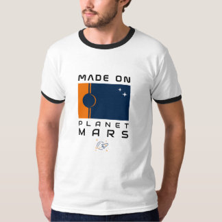 Made On Planet火星T-Shirt with Martian Flag Tシャツ