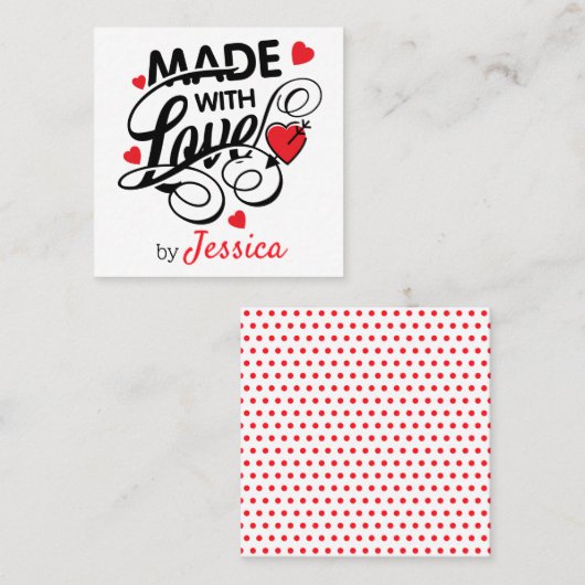 Made with Loveハート名刺 スクエア名刺 (正面/裏面)
