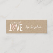 Made With Love名前をカスタムする&ソーシャルメディア スキニー名刺 (正面)