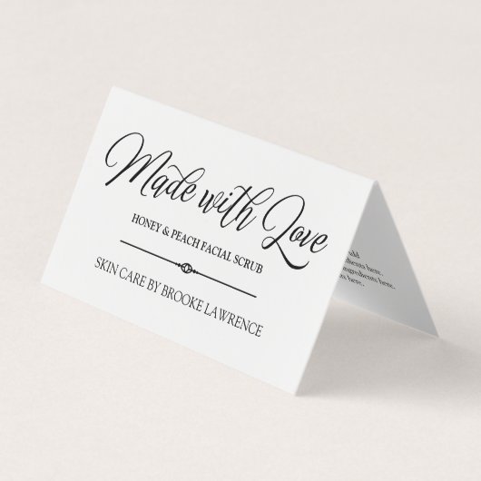 Made with Love – スキンプロダク気にトカード 名刺 (正面)