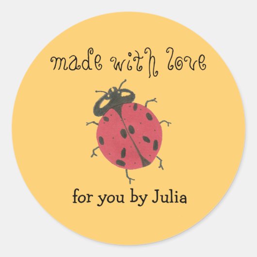 「Made With Love」ラベル ラウンドシール (正面)