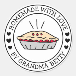 Made with Love，自家製さくらんぼパイギフトラベル ラウンドシール