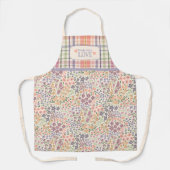 Made with Love Apron – Pastel Plaid & Blooms エプロン (正面)