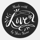 Made with love beautiful sticker for baked goods ラウンドシール (正面)