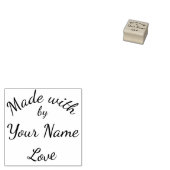 Made With Love By Custom Name Simple Cursive ラバースタンプ (押印)