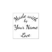 Made With Love By Custom Name Simple Cursive ラバースタンプ (インプリント)