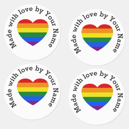 Made with love by Youゲイプライドハートアイロン ラベル (グループ)