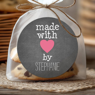Made With Love By You – ホットピンクと黒板 ラウンドシール