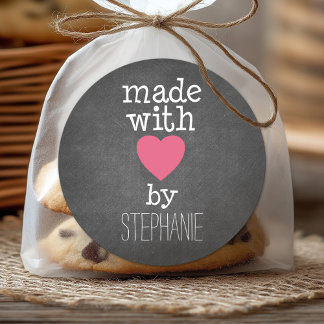 Made With Love By You – ホットピンクと黒板 ラウンドシール