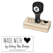 Made with Love Doodledハート&名前 ラバースタンプ (押印)