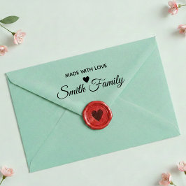 Made With Love Family Name Custom Label Stamp セルフインキングスタンプ