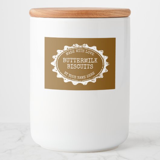 Made with love food labels for homemade biscuits フードラベル (正面)