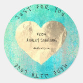 Made With Love For You Name海ティファニー金ゴールド ラウンドシール (正面)