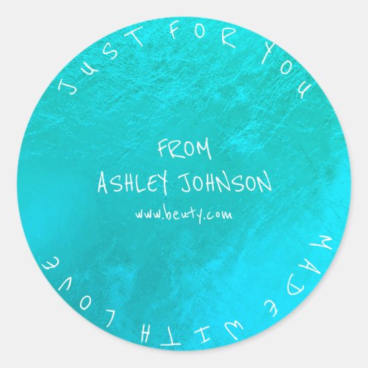 Made With Love For You Name Blue海・ティファニー ラウンドシール (正面)