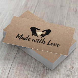 Made with Love Hands & 金ゴールドハートクラフト素朴 名刺