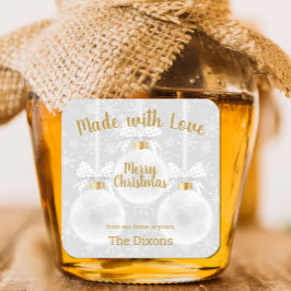 Made with Love Homemadeクリスマスオーナメント食 スクエアシール