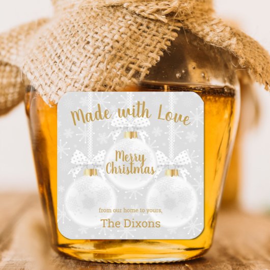 Made with Love Homemadeクリスマスオーナメント食 スクエアシール