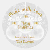 Made with Love Homemadeクリスマスオーナメント食 ラウンドシール (正面)