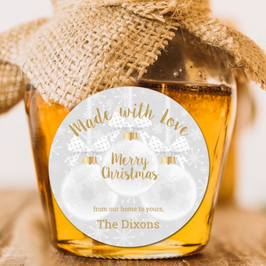 Made with Love Homemadeクリスマスオーナメント食 ラウンドシール