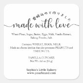 Made with Love Minimalist Ingredient Product スクエアシール (正面)