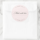 Made With Love Minimalist Thank You Sticker スクエアシール (バッグ)