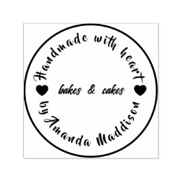 Made with Love | Modern Heart Homemade Baking セルフインキングスタンプ