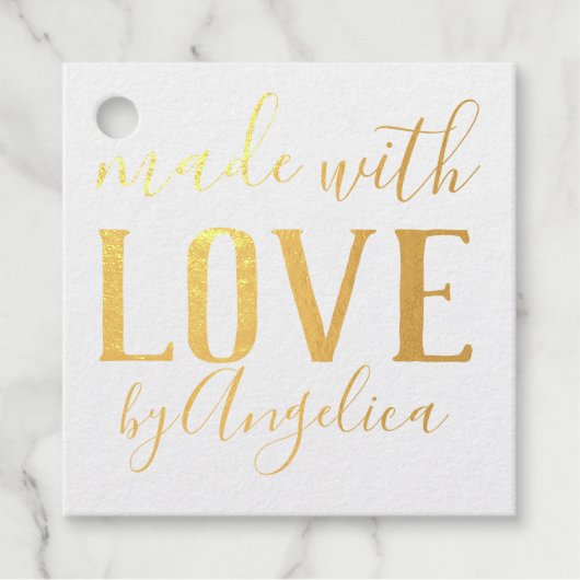 Made with Love Script Personalized フェイバータグ (正面)