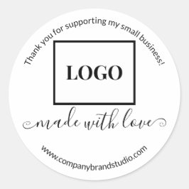Made With Love Small Businessロゴありがとう ラウンドシール