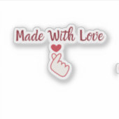 Made With Love Square Sticker シール (正面)