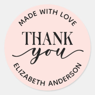 Made With Love Thank You Small Business ラウンドシール